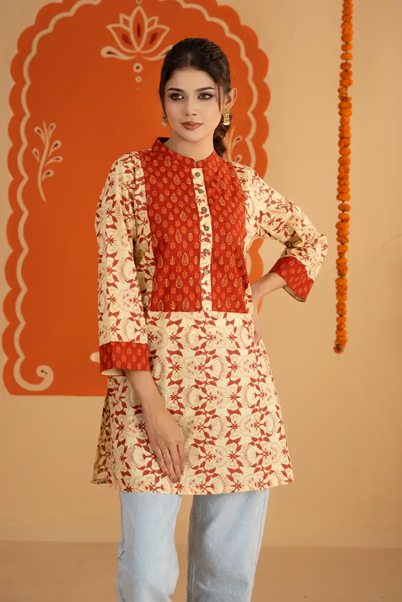 Women's Festive Casual Wear Yellow Ombre Printed A-Line One Piece Kurti Dress Copy