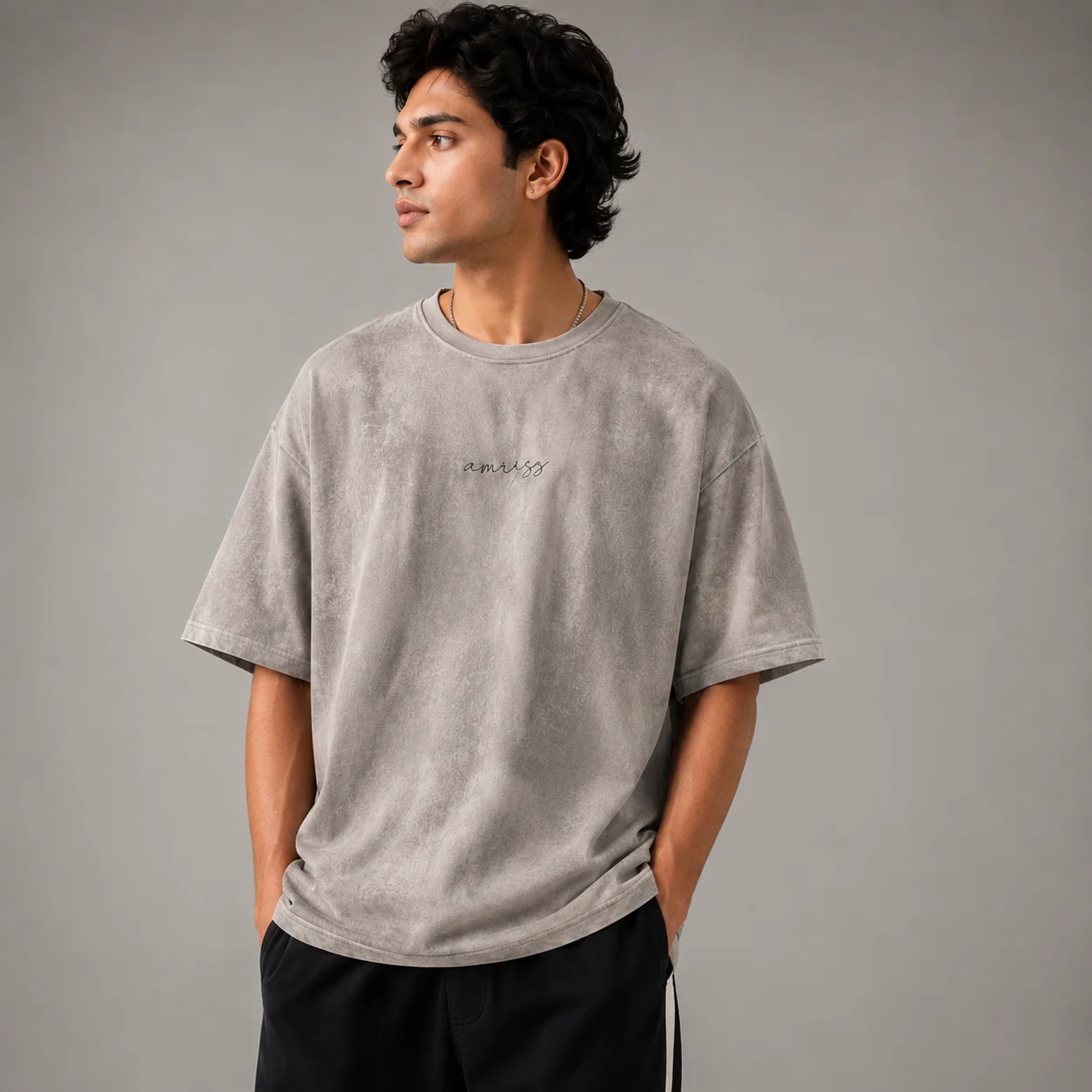 Men’s Vintage Washed Oversized Crew Neck Short Sleeve Graphic T-Shirt