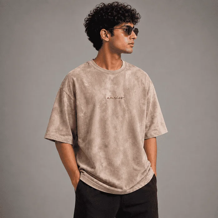Amriss Acid-Washed Drop Shoulder Oversized T-Shirt
