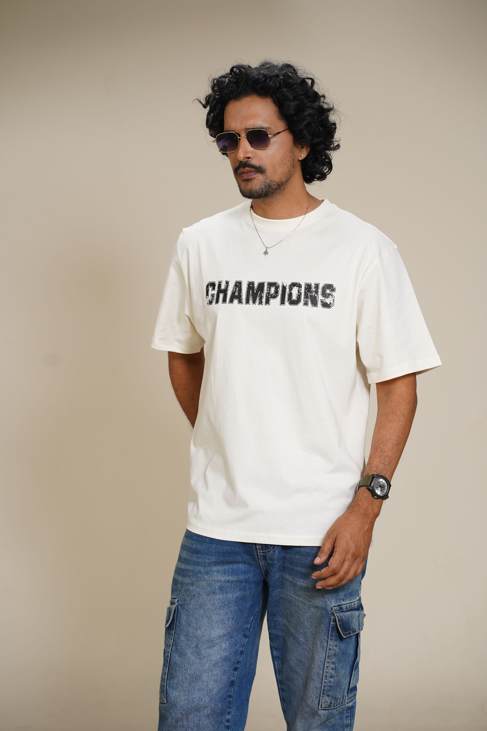 Men's Oversized Drop Shoulder Graphic Printed T-Shirt Premium Cotton Crew Neck Casual Streetwear Tee Copy Copy Copy