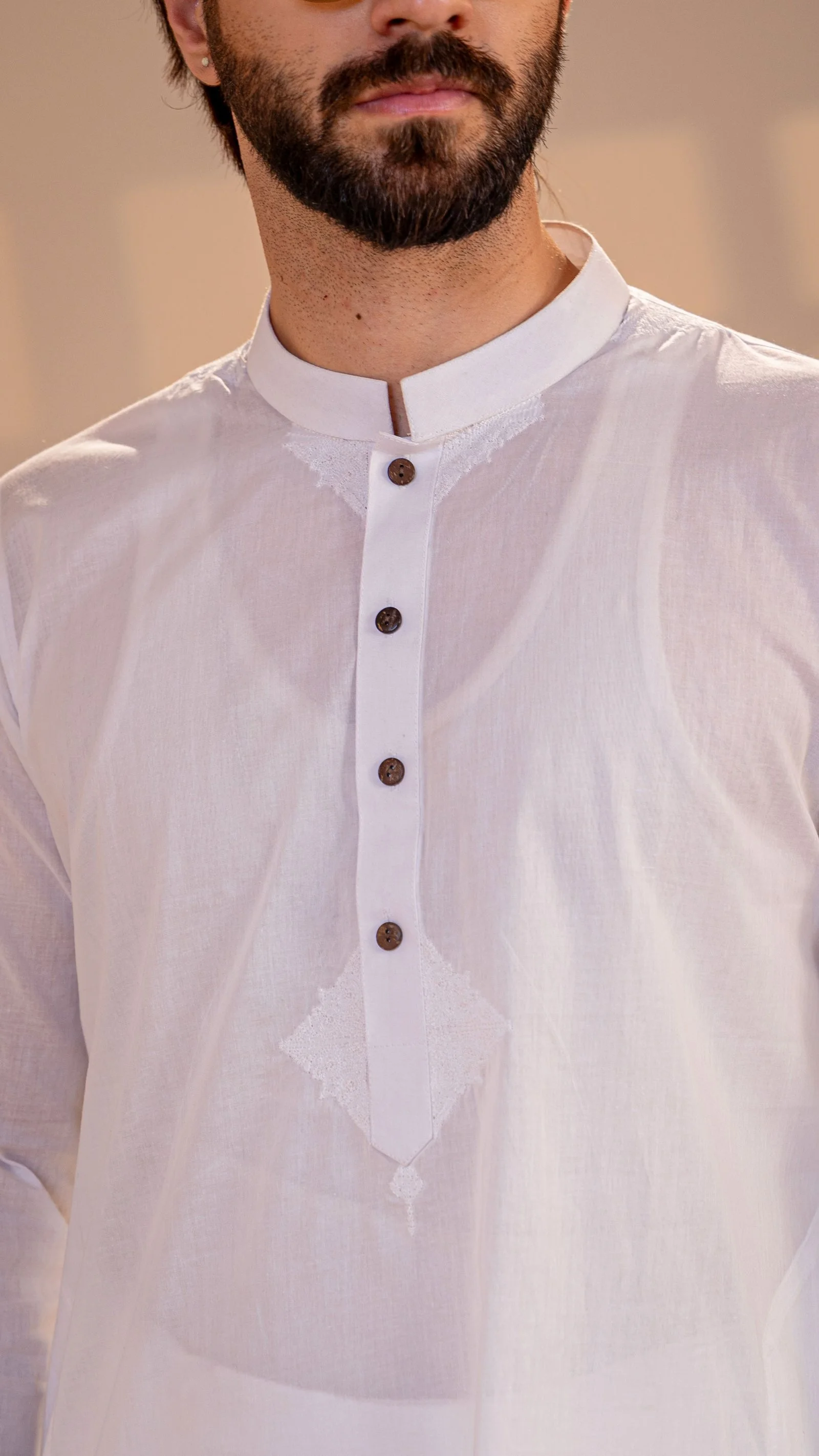Men’s Classic White Mandarin Collar Panjabi White gallery image