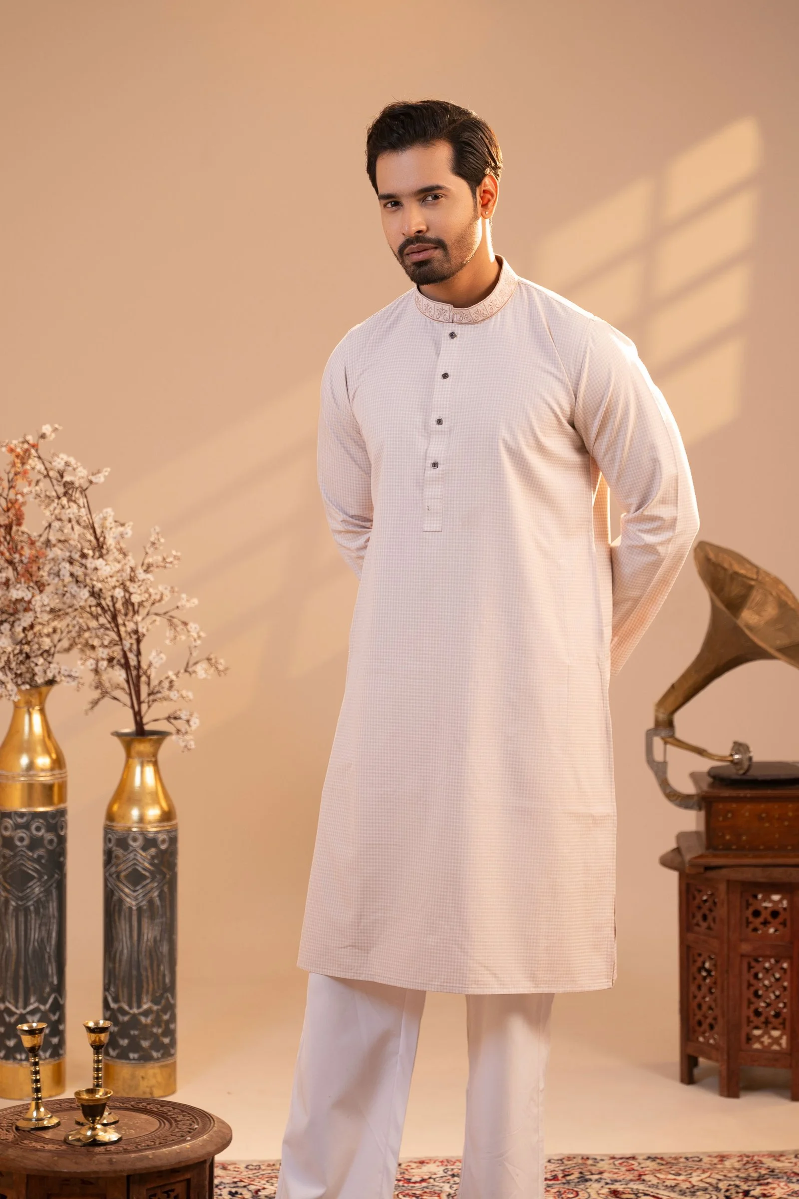 Men’s Premium Textured Embroidered Panjabi