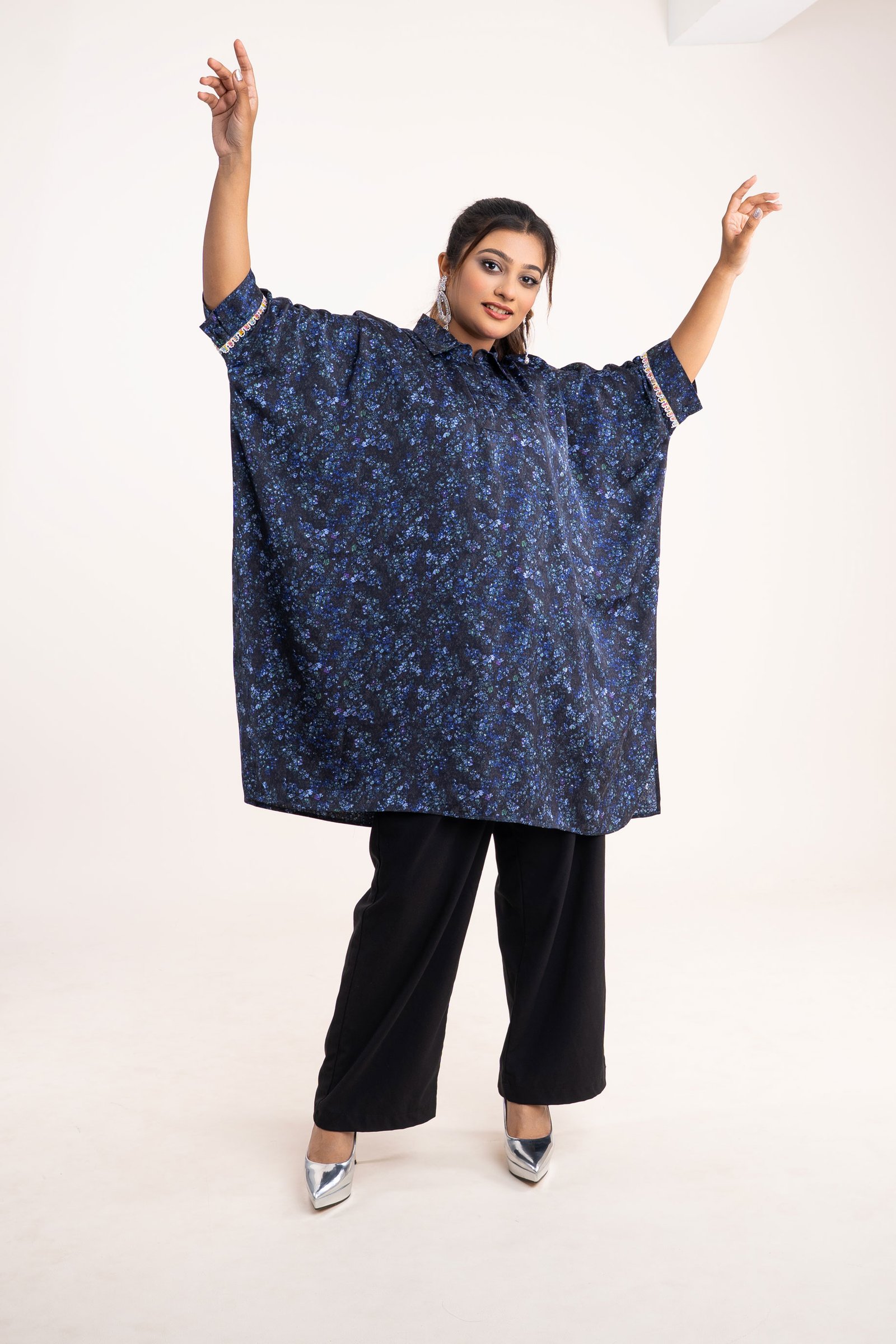 Midnight Bloom Printed Kaftan for Women
