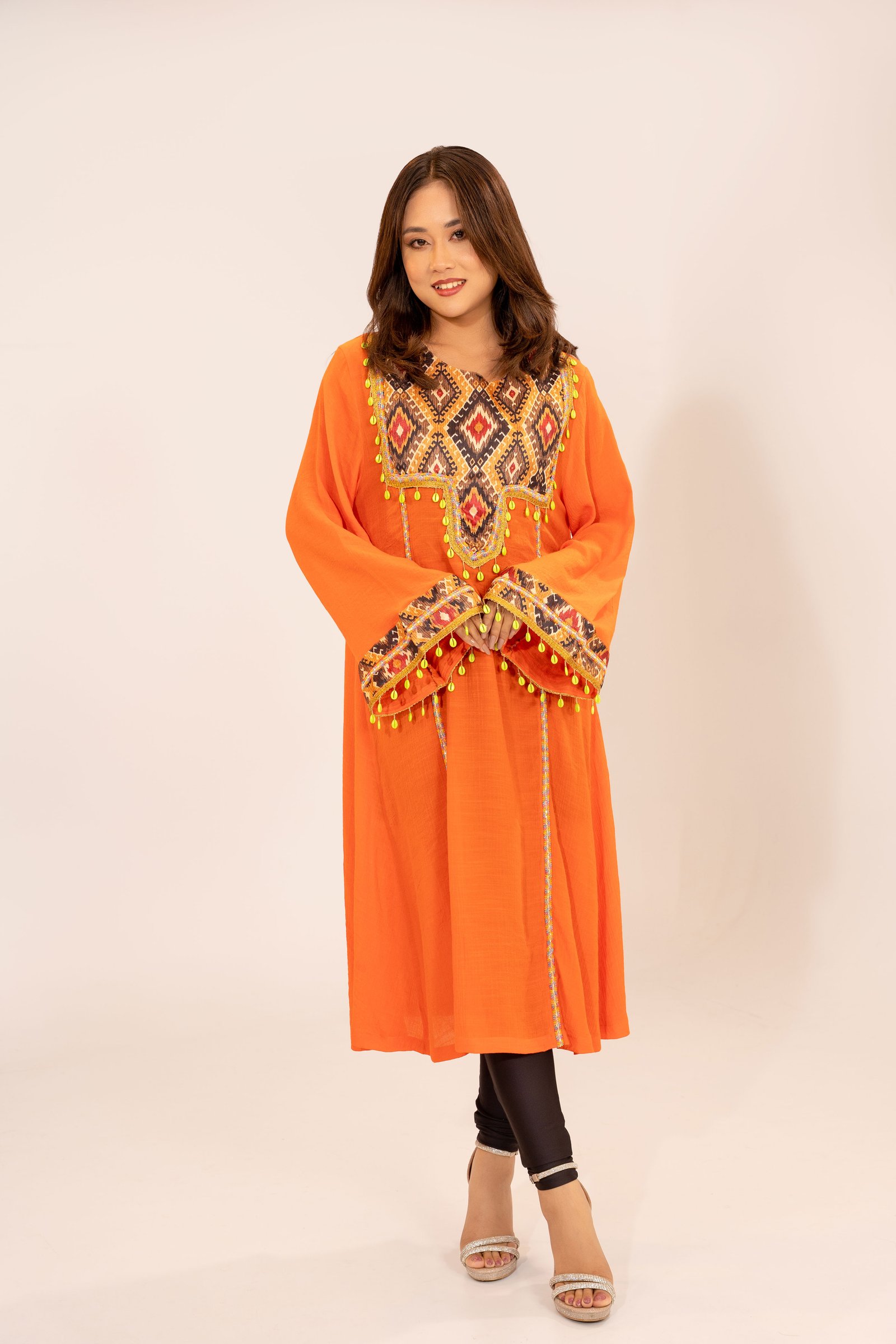 Bohemian Angarkha Kari & Embroidery Worked Long Kurti