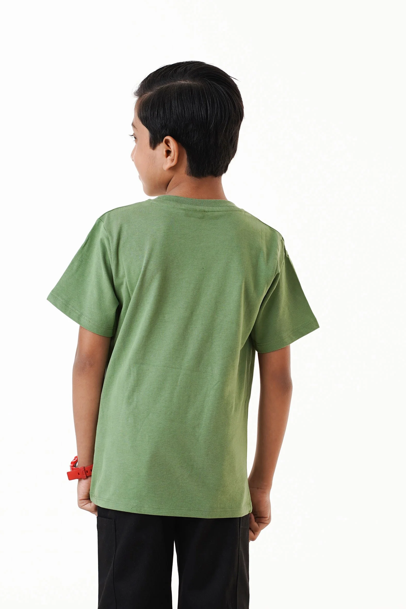 Olive Green Drop Shoulder Graphic Cotton Printed T-Shirt OLIVE gallery image