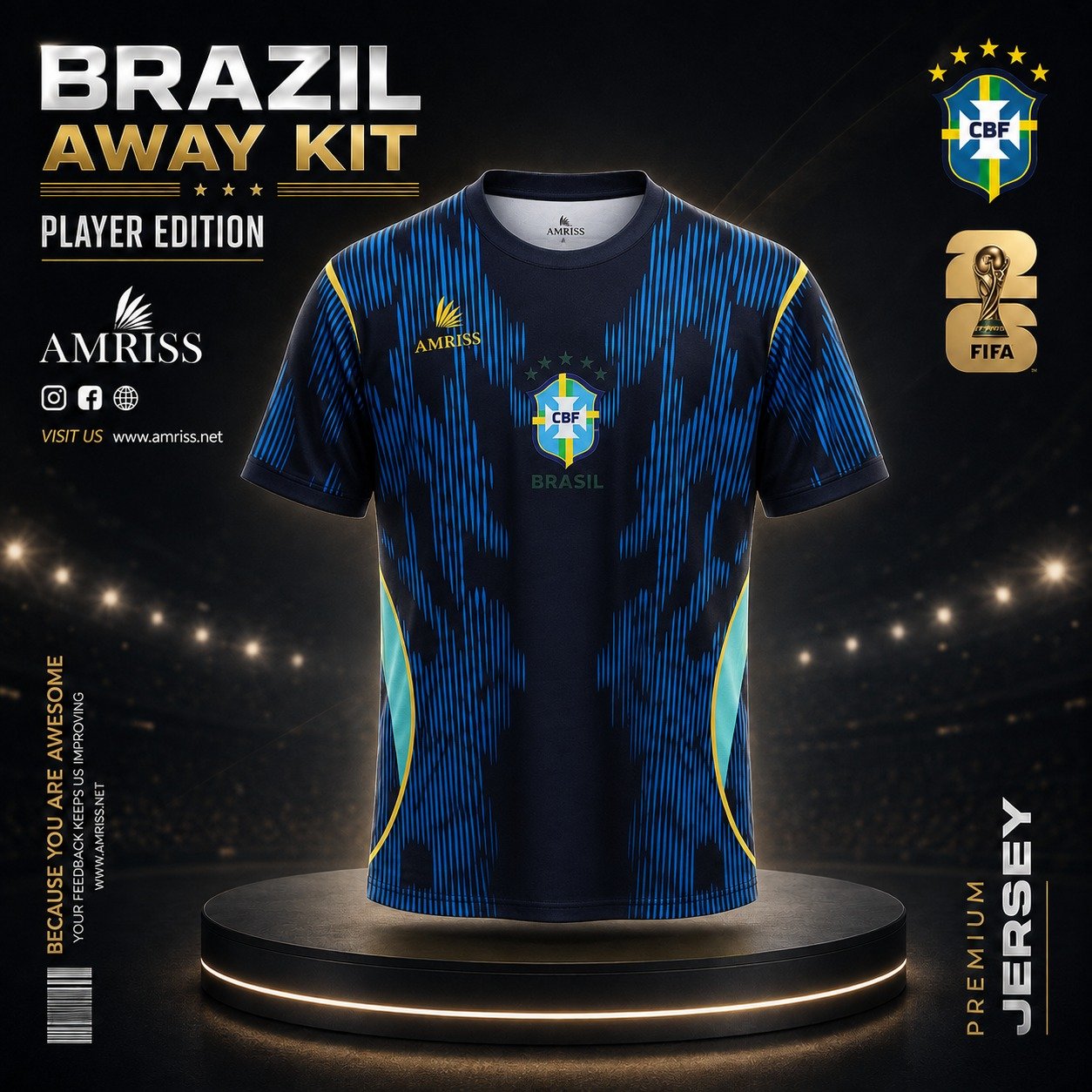 Brazil Away Jersey – 2026 Player Edition