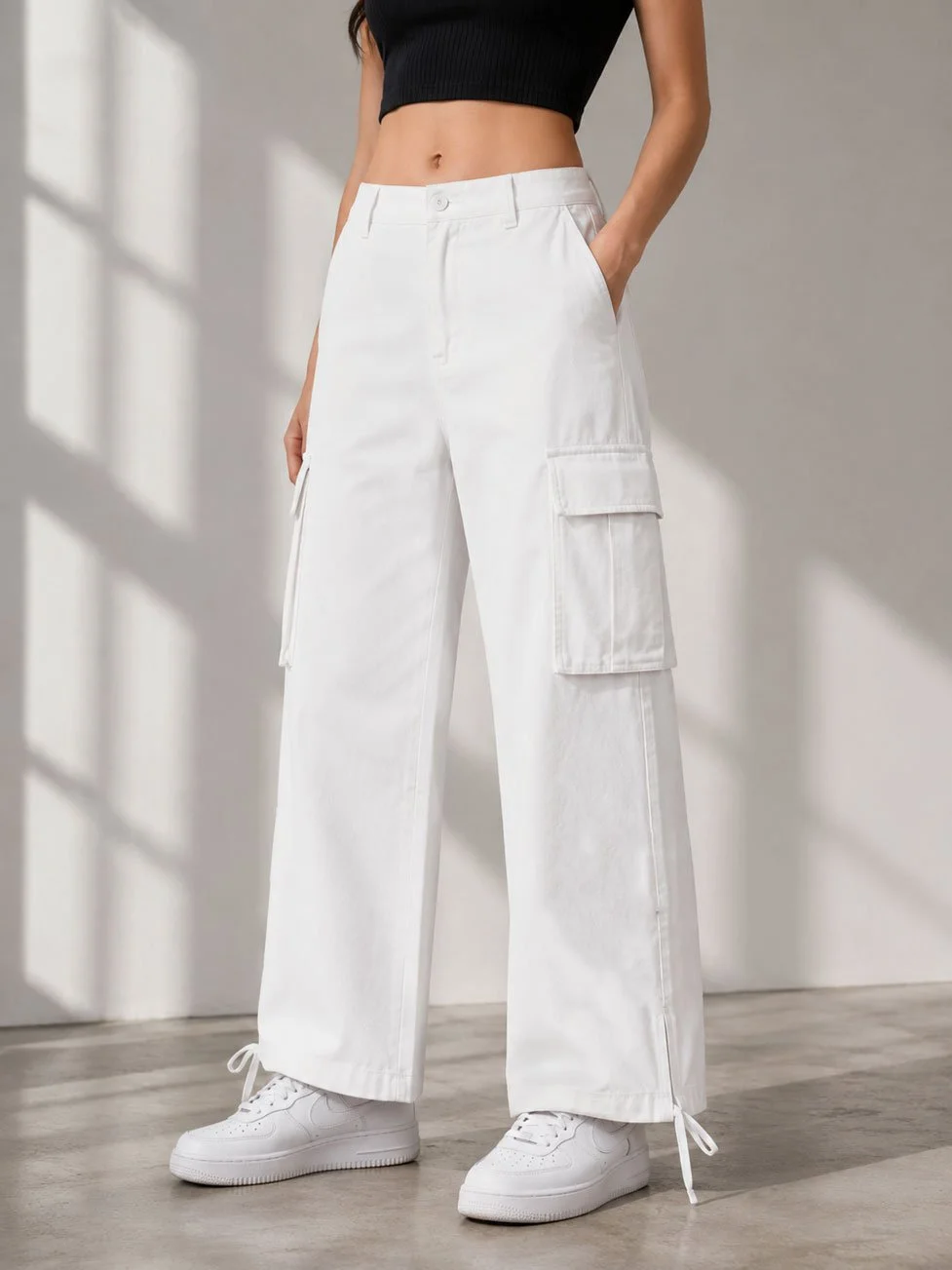 Women’s Twill Oversized Baggy Cargo Pant