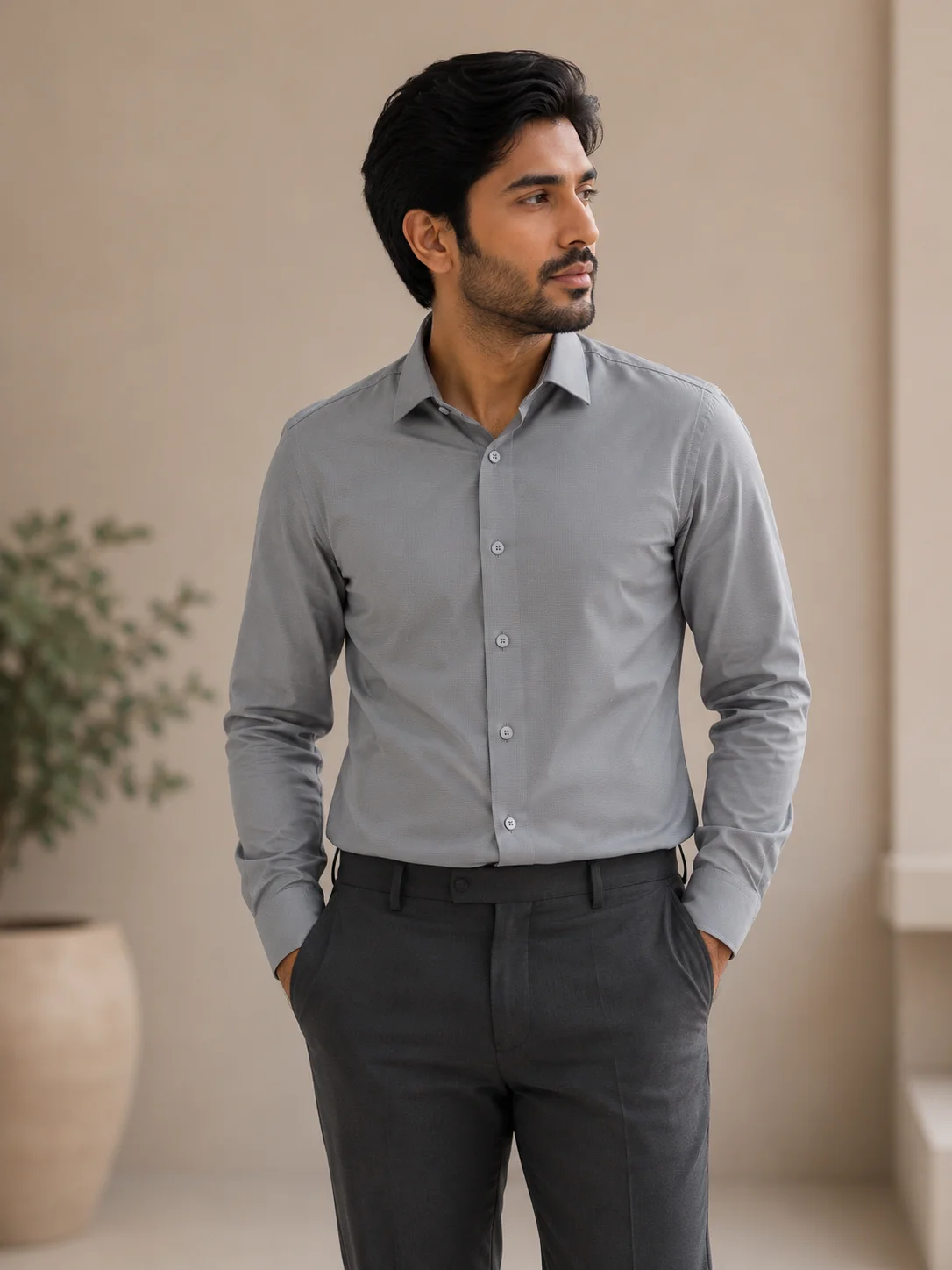 Men’s Premium Textured Light Blue Formal Shirt