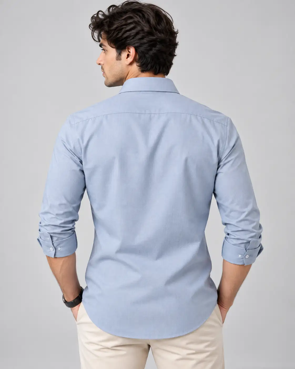 Men’s Premium Textured Light Blue Formal Shirt Light Blue gallery image