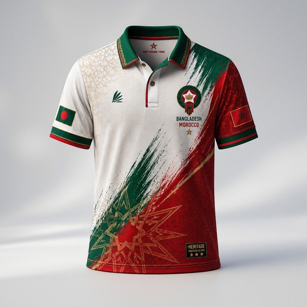 Morocco & Bangladesh FIFA Polo Shirt White gallery image