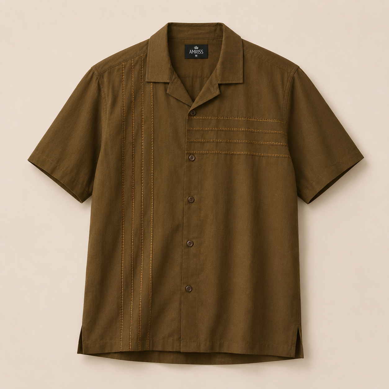 Premium Men's Solid Cuban Collar Shirt