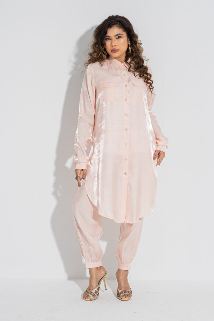 Ladies Half Long Shirt with Pant - Image 2