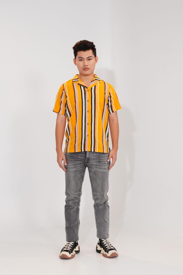Men’s Casual Striped Short Sleeve Shirt - Image 2