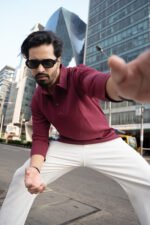 Men's Long Sleeve Regular Fit Beige Waffle Knit Polo Perfect for Winter Morning & Casual Walk - Image 6
