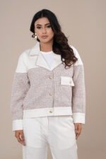Amriss Elegant Winter Outerwear Premium Tweed Jacket Set for Women Luxury Tweed Co-Ord for Ladies Fashion - Image 6