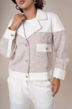 Amriss Elegant Winter Outerwear Premium Tweed Jacket Set for Women Luxury Tweed Co-Ord for Ladies Fashion - Image 5