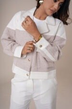 Amriss Elegant Winter Outerwear Premium Tweed Jacket Set for Women Luxury Tweed Co-Ord for Ladies Fashion - Image 4