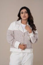Amriss Elegant Winter Outerwear Premium Tweed Jacket Set for Women Luxury Tweed Co-Ord for Ladies Fashion - Image 3