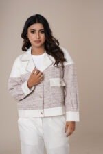 Amriss Elegant Winter Outerwear Premium Tweed Jacket Set for Women Luxury Tweed Co-Ord for Ladies Fashion - Image 2