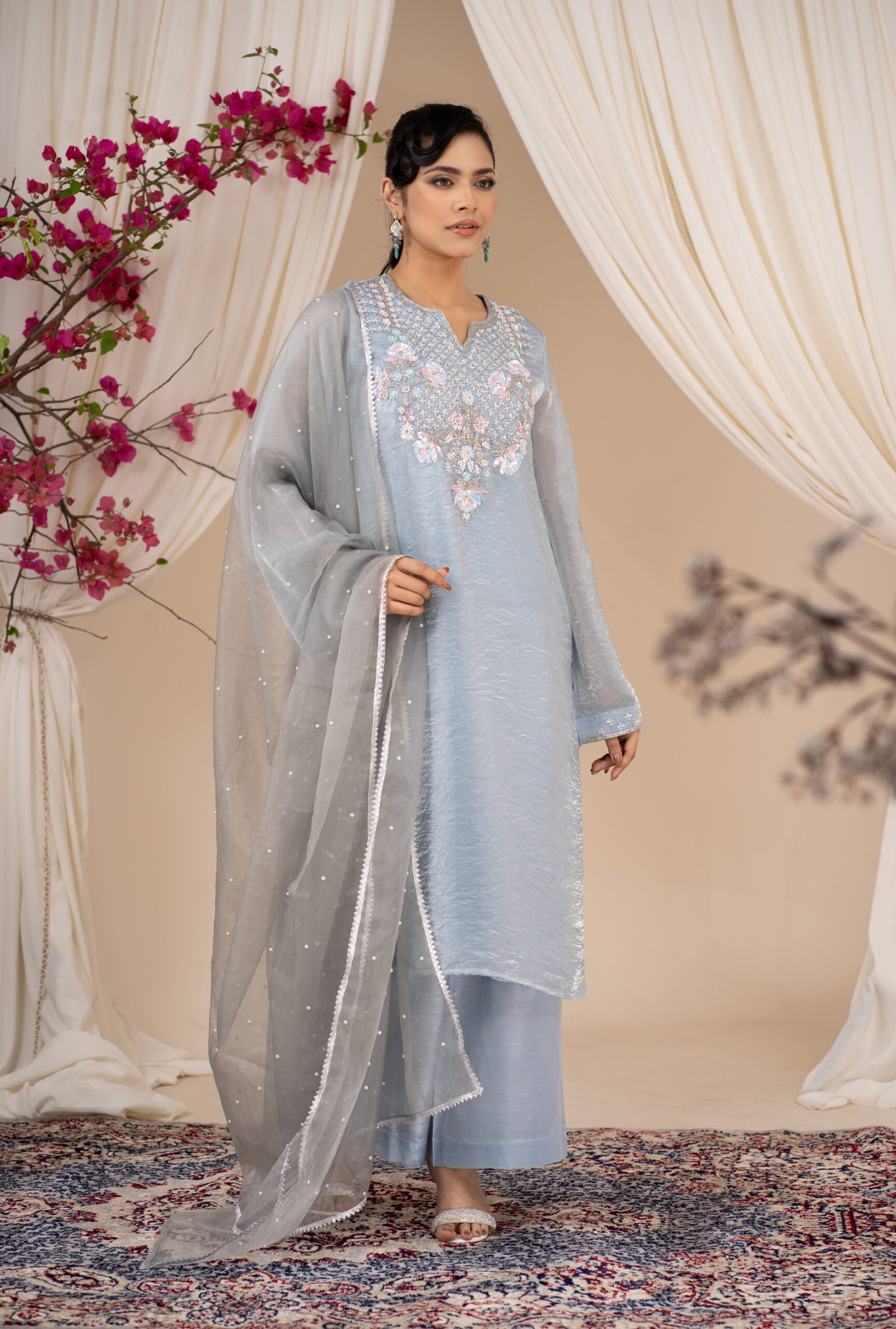 ARI00506 Women's Exclusive Embroidery Worked Designer 3- Piece - Image 1