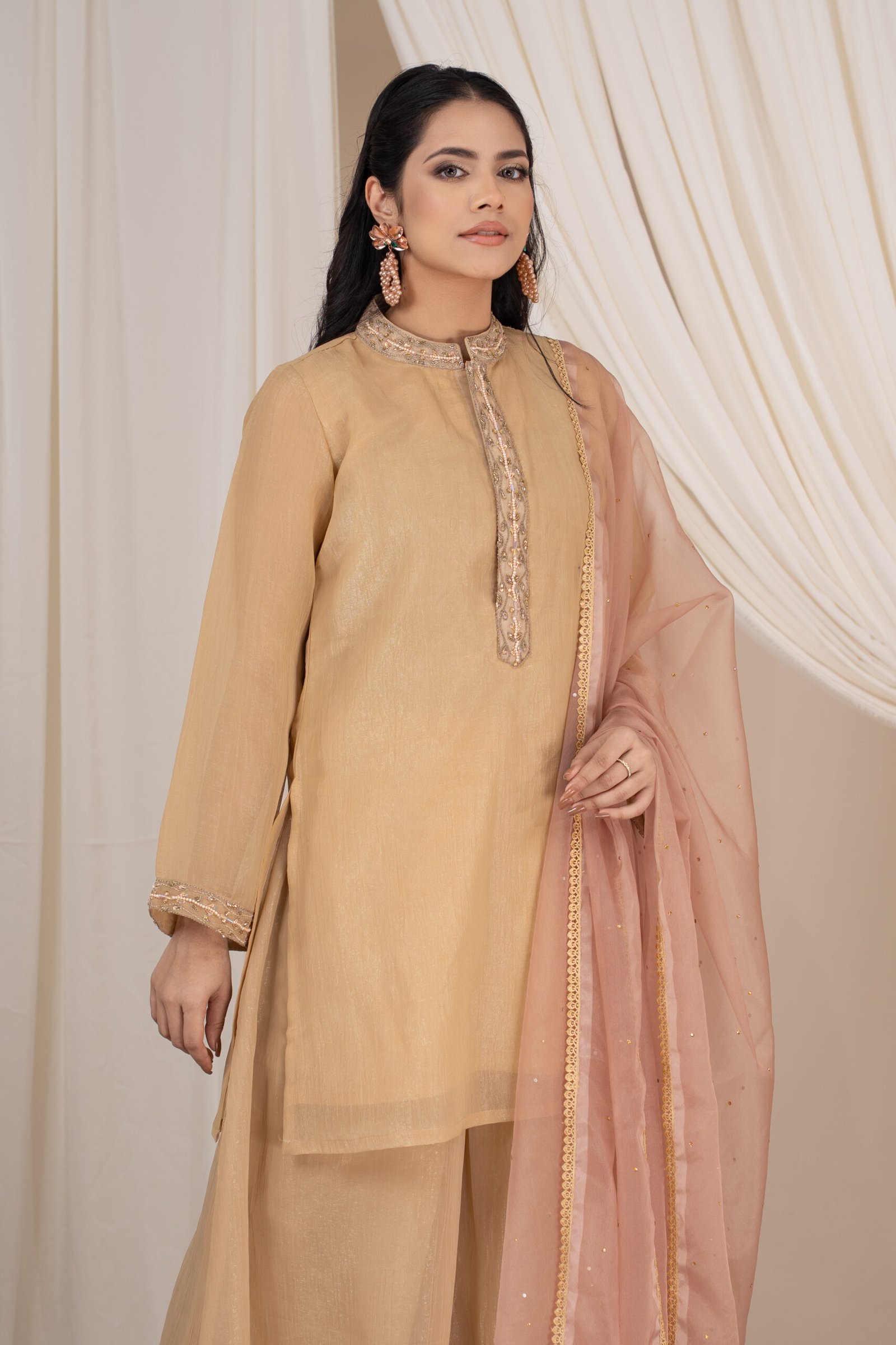 ARI00997 Women's Exclusive Karchupi Worked Designer 3- Piece - Image 1