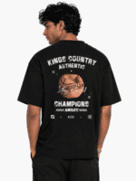 Drop Shoulder Oversized Tee Amriss Champions Black Men's Urban Fashion T-Shirt - Image 2