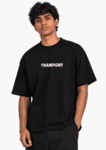 Drop Shoulder Oversized Tee Amriss Champions Black Men's Urban Fashion T-Shirt