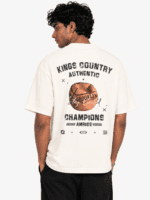 Drop Shoulder Oversized Tee Amriss Champions Off-White Men's Urban Fashion T-Shirt - Image 2