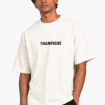 Drop Shoulder Oversized Tee Amriss Champions Off-White Men's Urban Fashion T-Shirt
