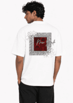 Drop Shoulder Oversized Tee Amriss New White Men's Urban Fashion T-Shirt - Image 2