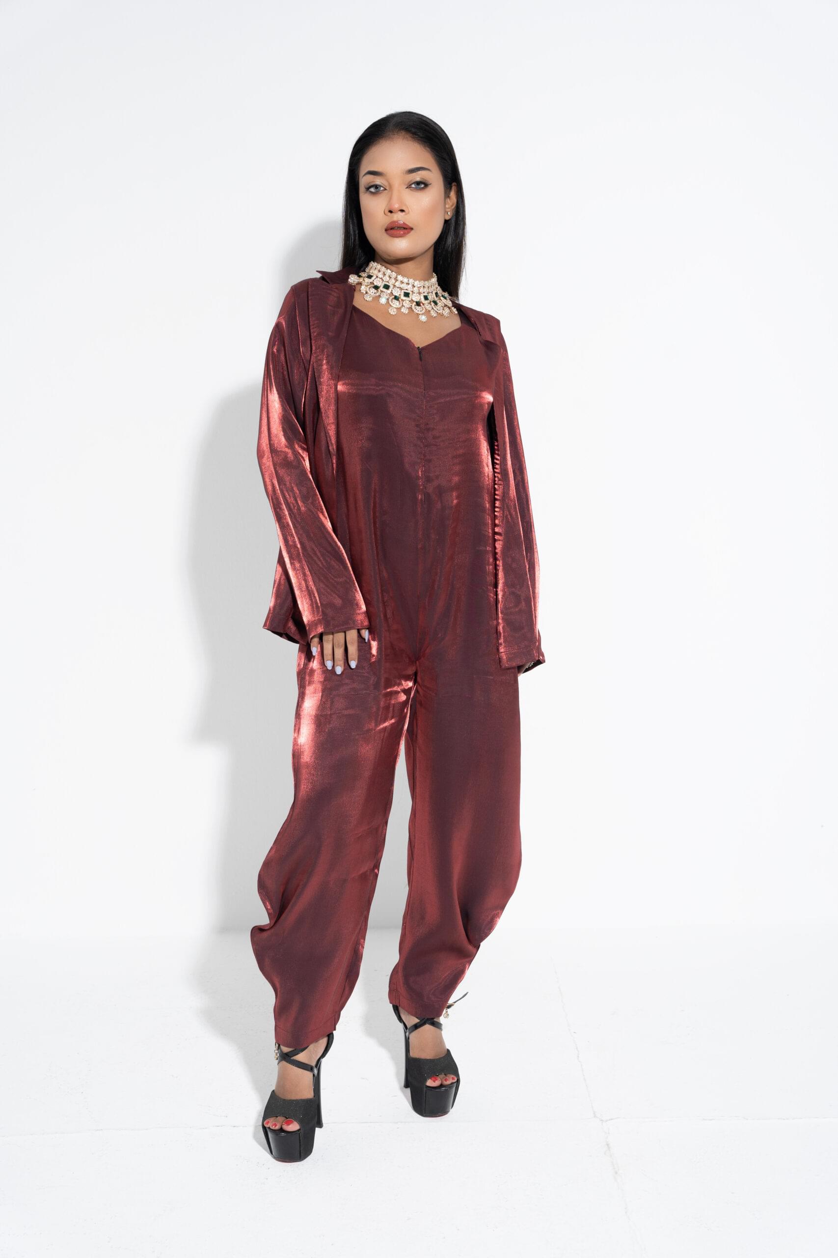 ARI04995 Stylish Jump Suit With Coat - Image 1