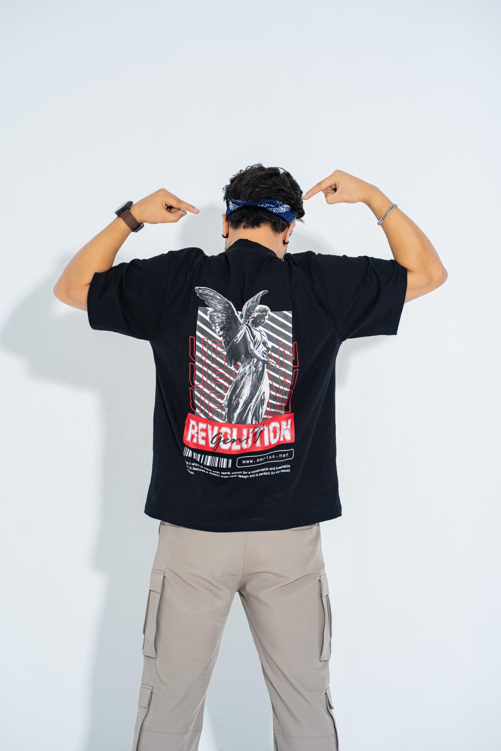 Premium Amriss Artwork Printed Tee Drop Shoulder Gen-Z Streetwear T-Shirt Men - Image 2